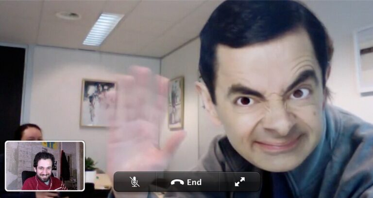 Facetiming with Mr. Bean