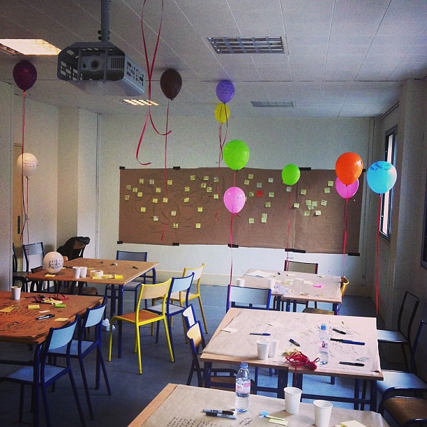 Our session room in designing gamification looks like a birthday party exploded there. Brilliant!