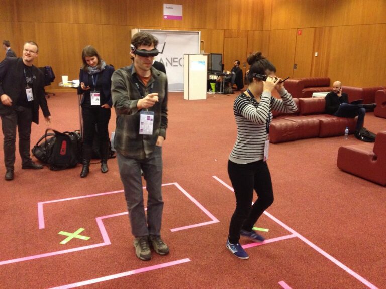Playing with the OuterBody Labs exhibit