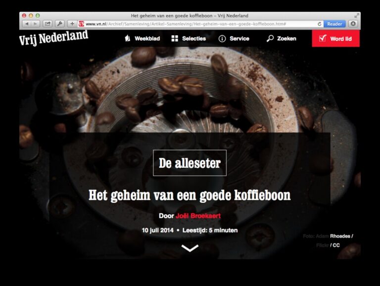 Cuppings mention in Vrij Nederland