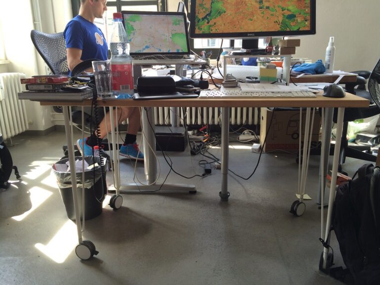 Peter and Alper's messy desk