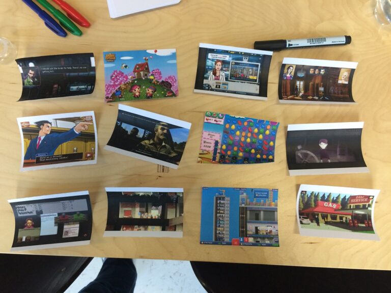 Reference images for a game design workshop