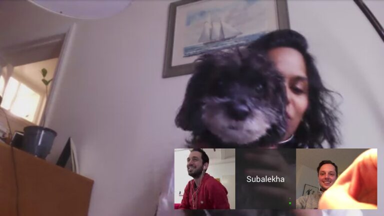 Hanging out with Lekha's dog Panther